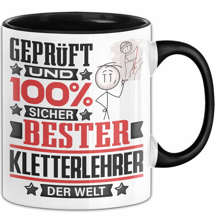 Kletterlehrer Geschenk Lustiger Spruch für Kletterlehrer Geschenkidee Bester Kletterlehrer Der Welt Schwarz Trendation