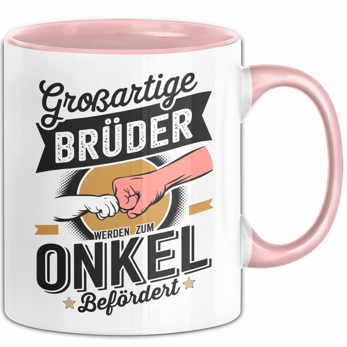 Onkel Sarkastisch Sarkasmus Tasse Geschenk Lustige Geschenkidee Spruch Großartige Brüder Werden Zum Onkel Befördert Rosa Trendation