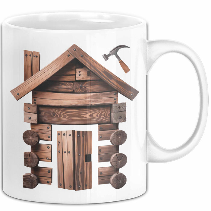 Zimmermann Tasse Geschenkidee für Holzhandwerker Weiß Trendation