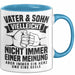 Vater & Sohn Tasse Geschenk Zum Vatertag Vielleicht Nicht Immer Einer Meinung Blau Trendation