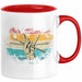 Schlagzeug-Spieler Geschenk Drummer Tasse Geschenkidee Spruch Bunte Farben Retro Schlagzeuger Rot Trendation