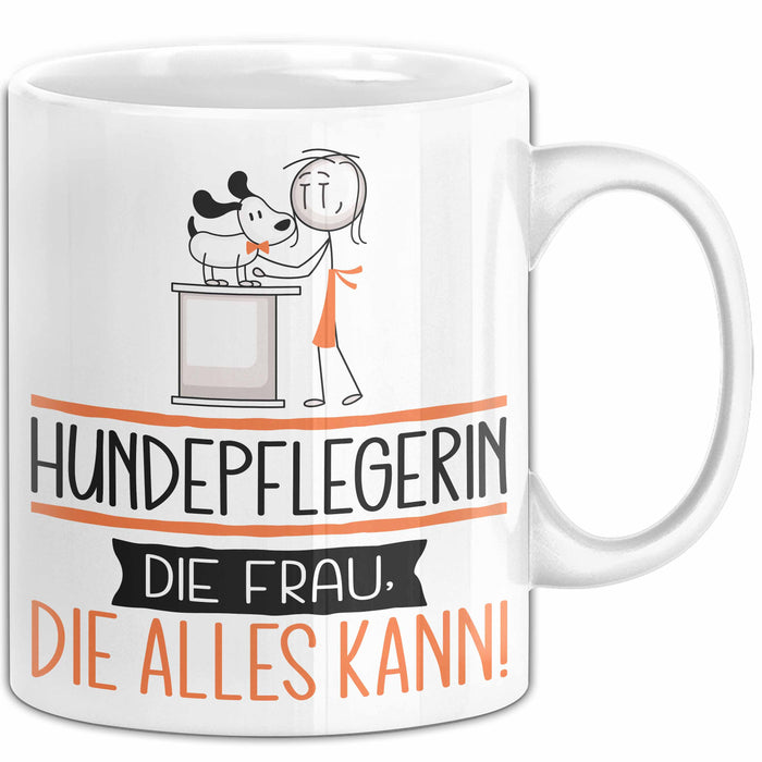 Hundepflegerin Geschenk Tasse Becher Die Frau Die Allen Kann Geschenkidee für eine Hundepflegerin Lustig Weiß Trendation