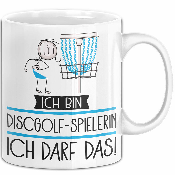 Geschenk für Discgolf-Spielerin Tasse Lustige Geschenkidee Geburtstag Ich Bin Discgolf-Spielerin Ich Darf Das Weiß Trendation