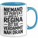 Regina Tasse Geschenk Niemand Ist Perfekt Regina Verdammt Nah Dran Geschenkidee Blau Trendation