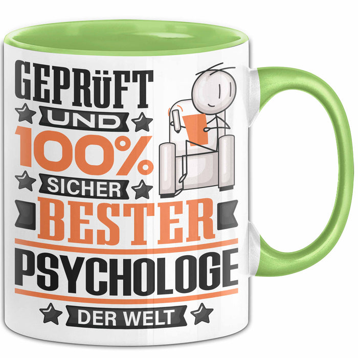 Psychologe Geschenk Lustiger Spruch für Psychologe Geschenkidee Bester Psychologe Der Welt Grün Trendation