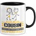 Cousin Geschenk Tasse Ich Bin Cousin Aber Sag Doch Einfach Superheld Lustige Geschenkdiee für Cousin Kaffee-Becher Schwarz Trendation