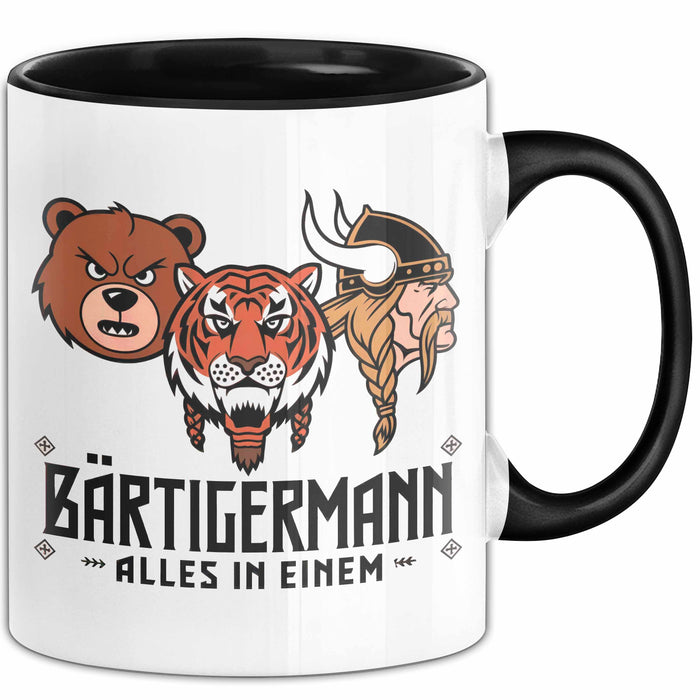 Bärtige Männer Tasse Geschenk Lustige Geschenkidee Spruch Bärtigermann Alles In Einem Schwarz Trendation