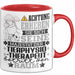 Tierphysiotherapeut Geschenk Tasse Lustiger Spruch Erheben Sie Sich Der Tierphysiotherapeut Betritt den Raum Rot Trendation