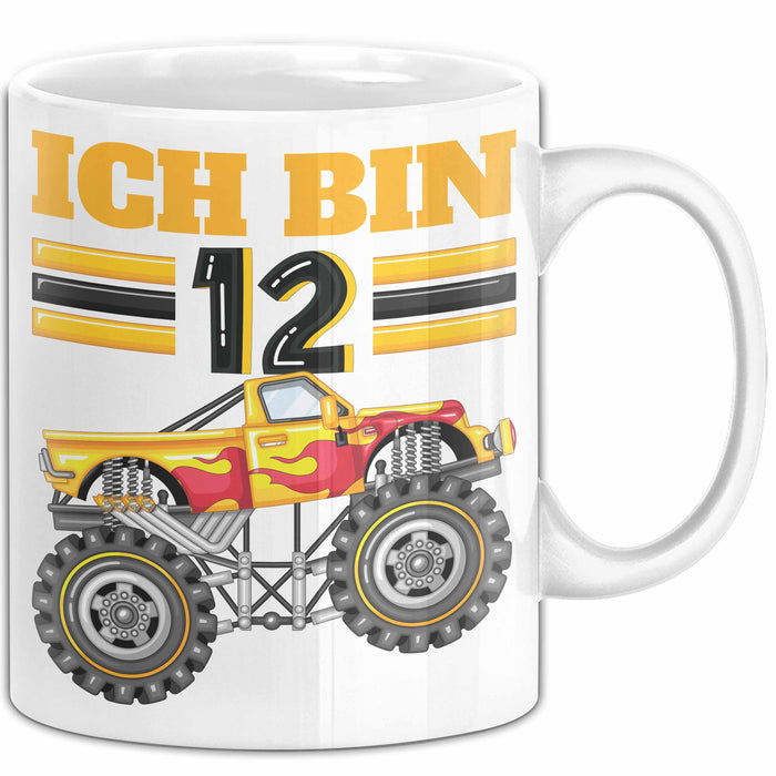 12. Geburtstag Geschenk Tasse Becher Jungs Trucks Geburtstagsgeschenk Ich Bin 12 Weiß Trendation