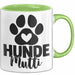 Hundemama Tasse Geschenk Hunde-Mutti Geschenkidee Hundeliebhaberin Kaffee-Becher Grün Trendation