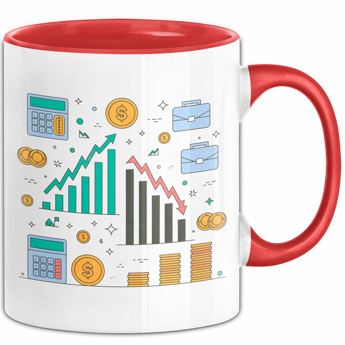 Ökonom Tasse Geschenkidee für Marktanalysten Rot Trendation