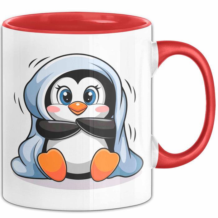 Pinguin Tier Tasse Geschenk Lustige Geschenkidee Spruch Rot Trendation