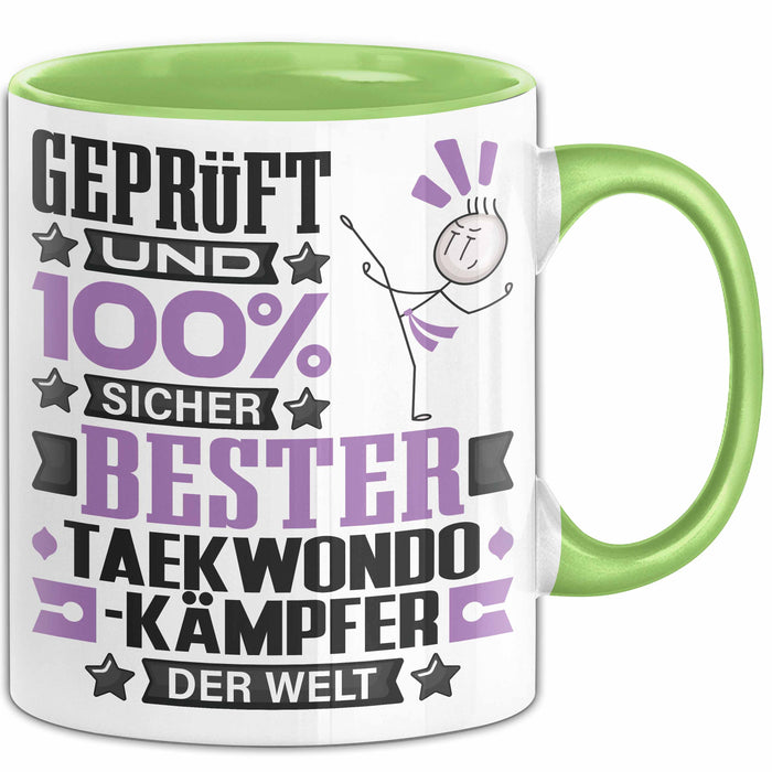Taekwondo-Kämpfer Geschenk Lustiger Spruch für Taekwondo-Kämpfer Geschenkidee Bester Taekwondo-Kämpfer Der Welt Grün Trendation
