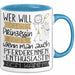 Pferderennen-Enthusiastin Tasse Geschenk Spruch Wer Will Schon Prinzessin Sein Wenn Man Auch Pferderennen-Enthusiastin Sein Kann Blau Trendation