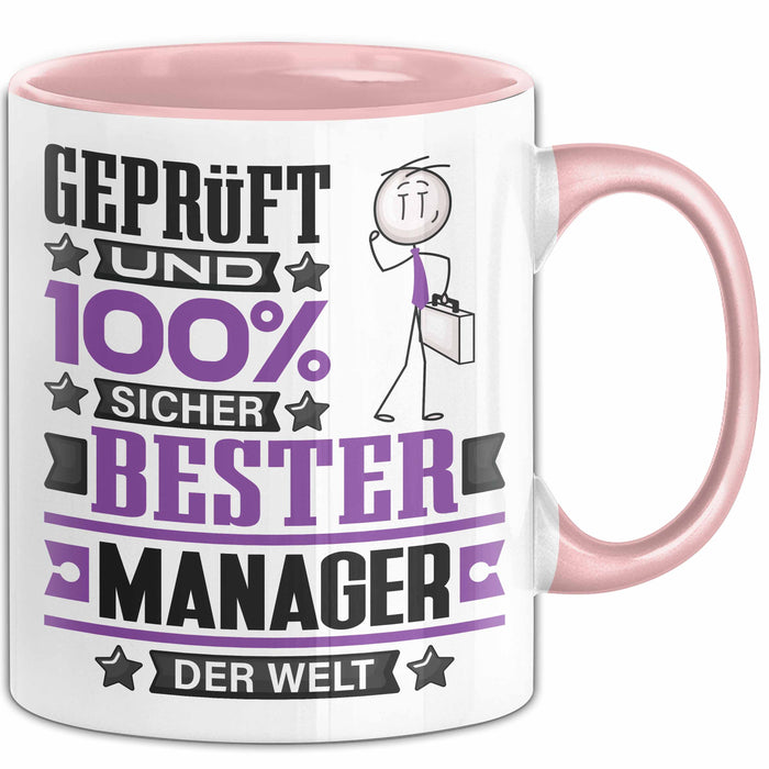 Manager Geschenk Lustiger Spruch für Manager Geschenkidee Bester Manager Der Welt Rosa Trendation