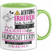 Hundesitterin Tasse Geschenk Lustiger Spruch Bitte Erheben Sie Sich Seine Majestät Die Hundesitterin Betritt Den Raum Grün Trendation