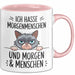 Sarkastische Katze Tasse Geschenk Lustige Geschenkidee Ich Hasse Morgenmenschen und morgen Rosa Trendation