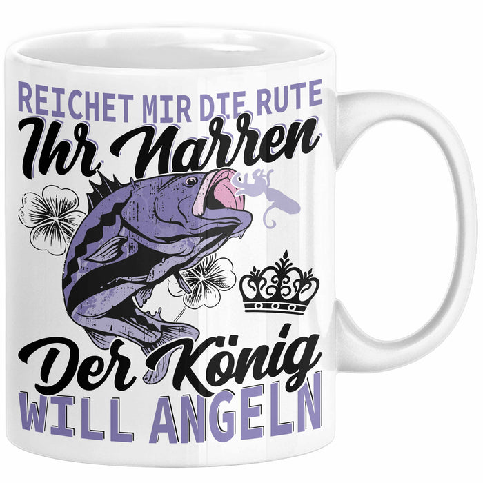 Angler Geschenk Tasse Spruch Männer Angeln Geschenkidee Kaffee-Becher Fischer Angeln Weiß Trendation