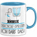 Geschenk für Discgolf-Spielerin Tasse Lustige Geschenkidee Geburtstag Ich Bin Discgolf-Spielerin Ich Darf Das Blau Trendation