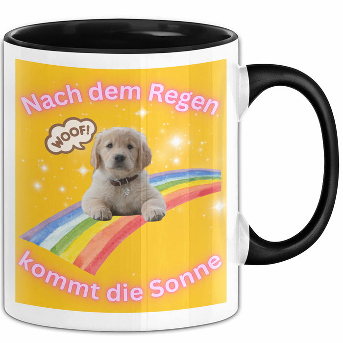 Meme Tasse Geschenk Lustiger Becher Hund Nach Dem Regen Kommt Die Sonne Trendation