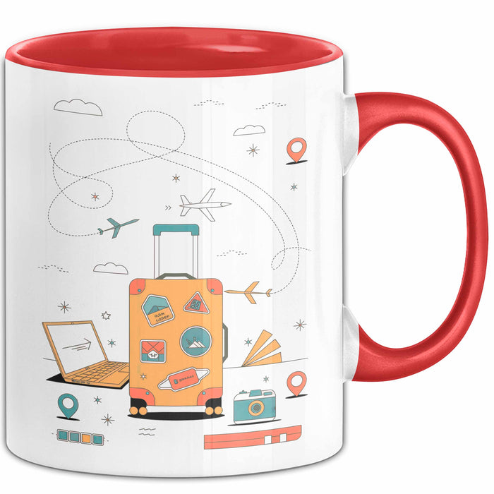 Reiseblogger Tasse Geschenk Lustige Geschenkidee Spruch Für Abenteuer Sucher Rot Trendation