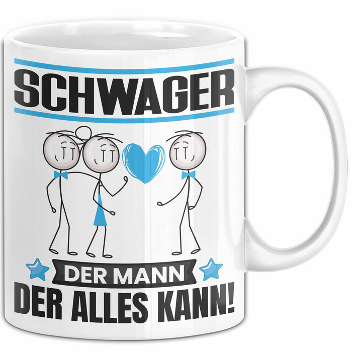 Schwager Tasse Geschenk für Schwager Der Mann Der Alles Kann Geschenkidee zum Geburtstag Weiß Trendation