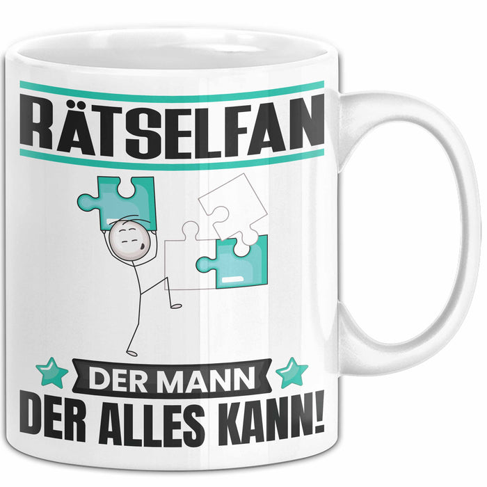 Rätselfan Tasse Geschenk für Rätselfan Der Mann Der Alles Kann Geschenkidee zum Geburtstag Weiß Trendation