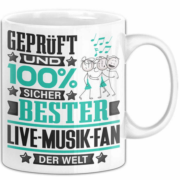 Live-Musik-Fan Geschenk Lustiger Spruch für Live-Musik-Fan Geschenkidee Bester Live-Musik-Fan Der Welt Weiß Trendation