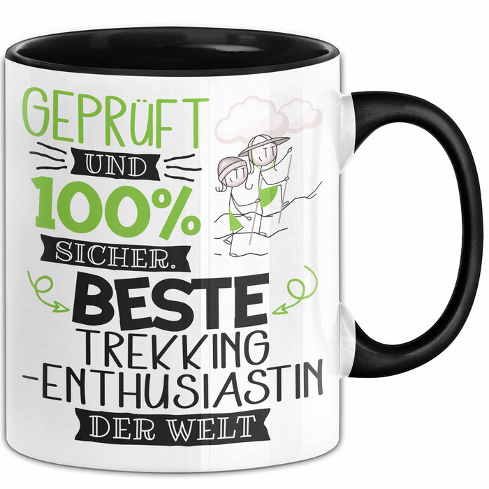 Beste Trekking-Enthusiastin Der Welt Tasse Geschenk für Eine Trekking-Enthusiastin Geprüft Und Sicher Geschenkidee Geburtstag Weihnachten Trendation