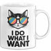 Sarkastische Katze Sarkasmus Tasse Geschenk Lustige Geschenkidee Spruch Ich Mache Was Ich Will Weiß Trendation
