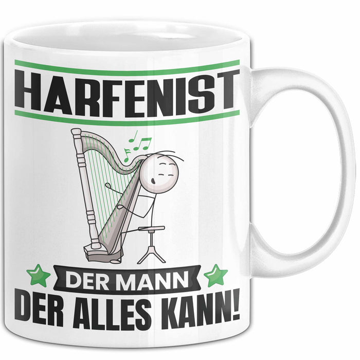 Harfenist Tasse Geschenk für Harfenist Der Mann Der Alles Kann Geschenkidee zum Geburtstag Weiß Trendation