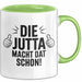 Jutta Tasse Geschenk Die Jutta Macht Dat Schon Geschenkidee Becher mit Name Grün Trendation