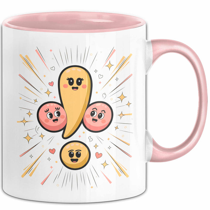 Interpunktions Enthusiast Tasse Geschenk Lustige Geschenkidee Spruch Für Grammatik Liebhaber Rosa Trendation