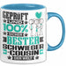 Schwiegercousin Geschenk Lustiger Spruch für Schwiegercousin Geschenkidee Bester Schwiegercousin Der Welt Blau Trendation