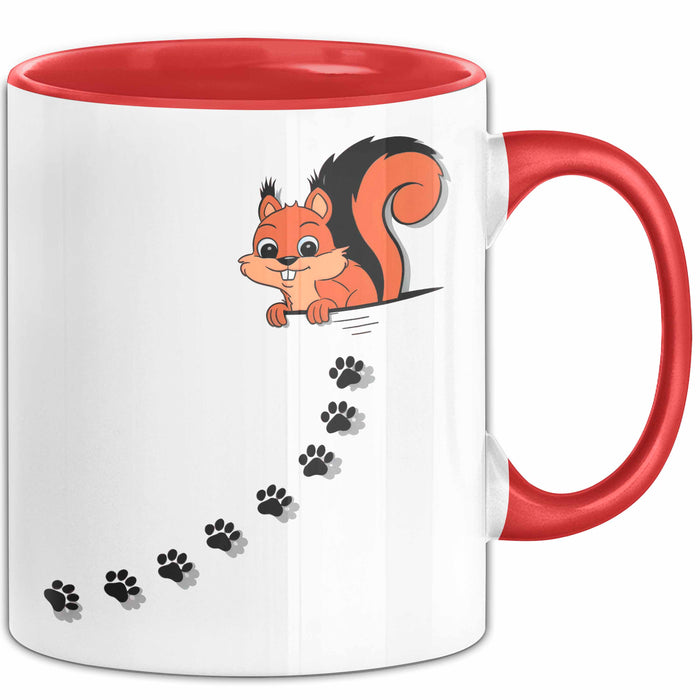 Eichhörnchen Tierliebhaber Tasse Geschenk Lustige Geschenkidee Spruch Rot Trendation