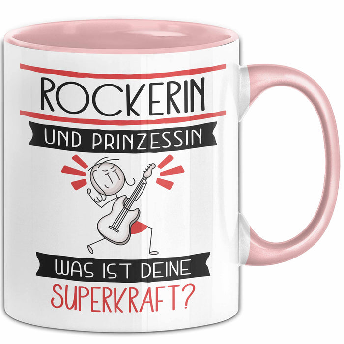 Rockerin Und Prinzessin Tasse Geschenk Für Eine Rockerin Geburtstag Was Ist Deine Superkraft Rosa Trendation