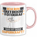 Outdoor-Fotograf Tasse Geschenk für Outdoor-Fotograf Geburtstag Lustiger Spruch Kaffee-Becher Was Ist Deine Superkraft Rosa Trendation