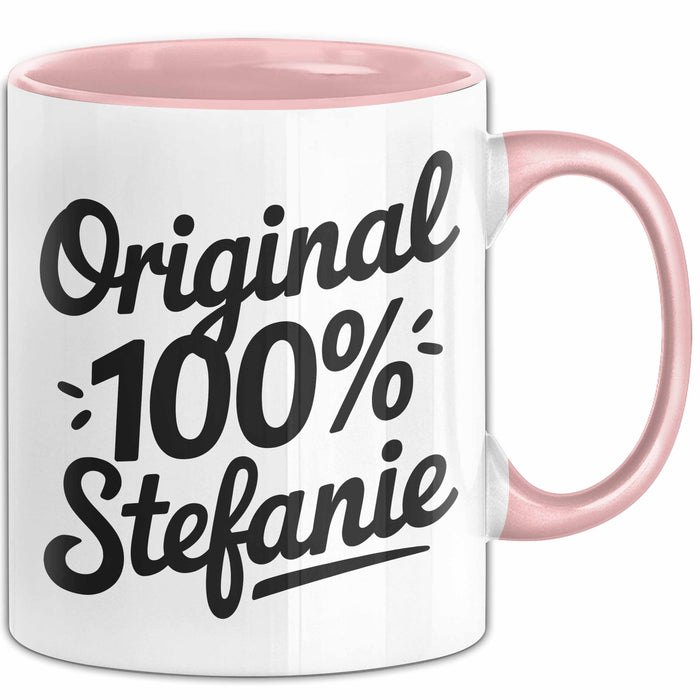 Stefanie Tasse Geschenk Original 100% Stefanie Geschenkidee Geburtstag Rosa Trendation