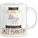 Jazz-Pianistin Tasse Geschenk Becher Stark Attraktiv Furchtlos Jazz-Pianistin Lustige Geschenkidee Weiß Trendation