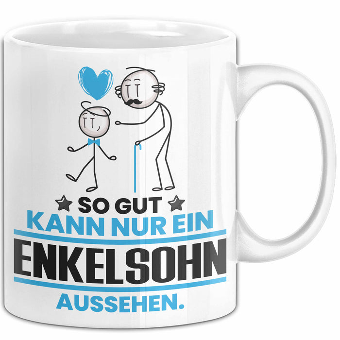 Enkelsohn Geschenk Tasse So Gut Kann Nur Ein Enkelsohn Aussehen Geschenkidee Kaffee-Becher Weiß Trendation