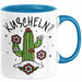 Kaktus Tasse Geschenk Kuscheln Sarkasmus Humor Geschenkidee Kaffee-Becher Kaktus-Liebhaber Frauen Blau Trendation