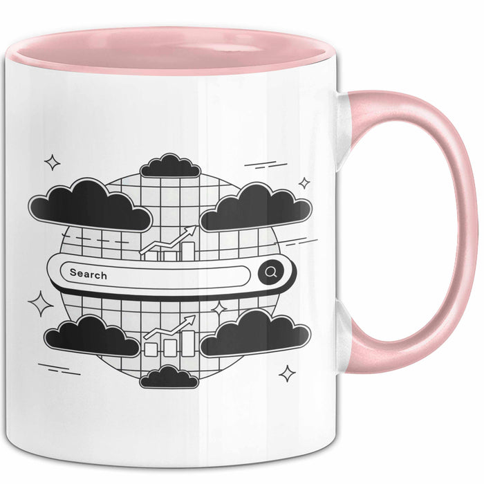 SEO Spezialist Tasse Geschenk Lustige Geschenkidee Spruch Für Such Optimierer Rosa Trendation