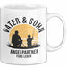 Angeln Fischer Vater Sohn Tasse Becher Geschenk Lustige Geschenkidee Spruch Vater & Sohn Angelpartner Fürs Leben Weiß Trendation