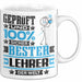 Lehrer Geschenk Lustiger Spruch für Lehrer Geschenkidee Bester Lehrer Der Welt Weiß Trendation