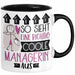 Managerin Geschenk Tasse Lustig Geschenkidee für Managerin Geburtstag So Sieht Eine Richtig Coole Managerin Aus Frauen Spruch Schwarz Trendation