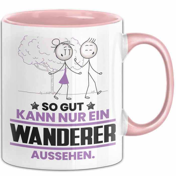 Wanderer Geschenk Tasse So Gut Kann Nur Ein Wanderer Aussehen Geschenkidee Kaffee-Becher Rosa Trendation