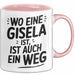 Gisela Tasse Geschenk Wo Eine Gisela Ist Ist Auch Ein Weg Geschenkidee Becher mit Name Rosa Trendation