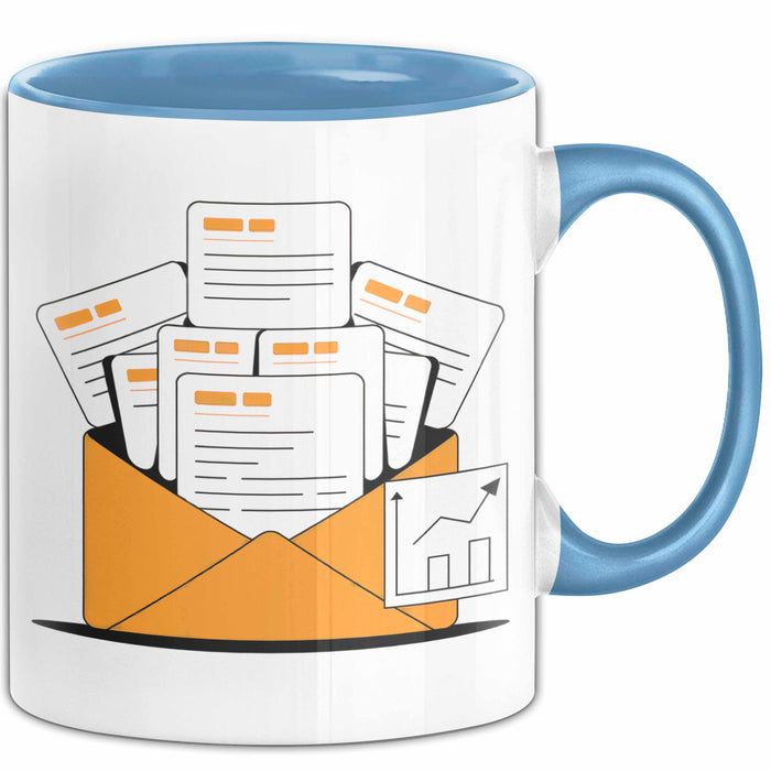 E Mail Marketer Tasse Geschenk Lustige Geschenkidee Spruch Für Inbox Strategen Blau Trendation