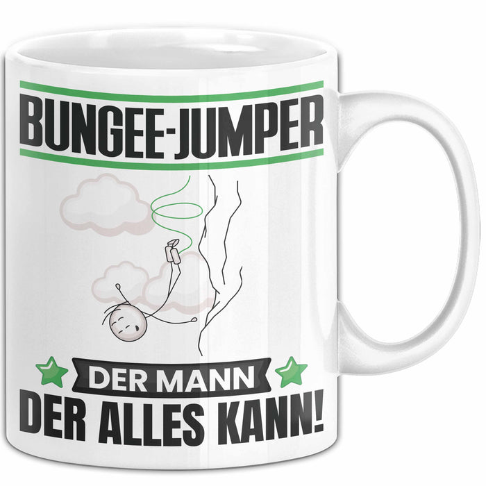 Bungee-Jumper Tasse Geschenk für Bungee-Jumper Der Mann Der Alles Kann Geschenkidee zum Geburtstag Weiß Trendation