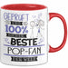 Beste Pop-Fan Der Welt Tasse Geschenk für Eine Pop-Fan Geprüft Und Sicher Geschenkidee Geburtstag Weihnachten Rot Trendation